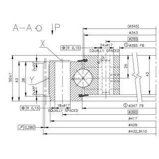 Łożysko o średnicy zewnętrznej 432,3 mm - 9E-1B20-0345-1153