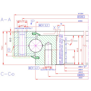 Łożysko o średnicy zewnętrznej 1084 mm - 9I-1B30-0990-0169-1